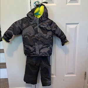 Columbia Kids' Black and Gray Camo Snowsuit